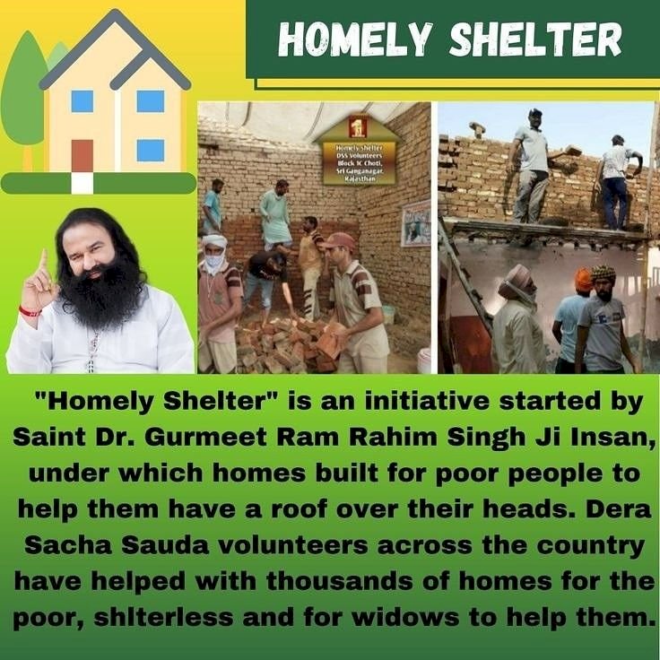 Dera Sacha Sauda followers construct a House for a needy family